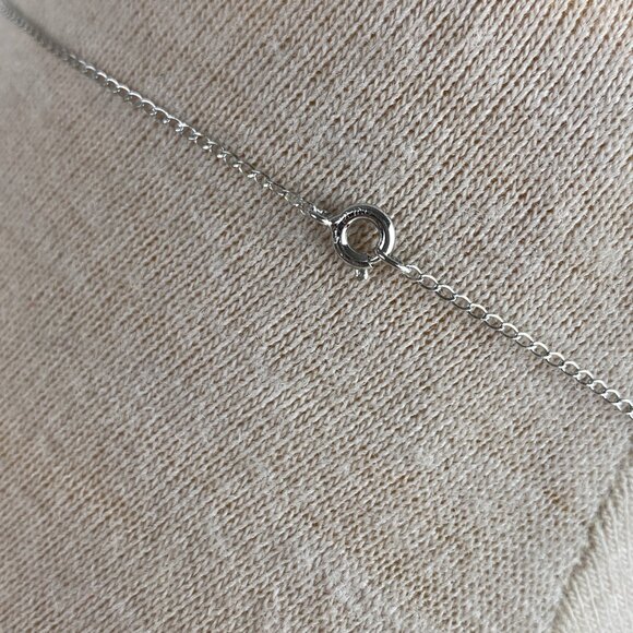 Sterling Silver CZ Heart Love Pendant Necklace 15" - Picture 4 of 7